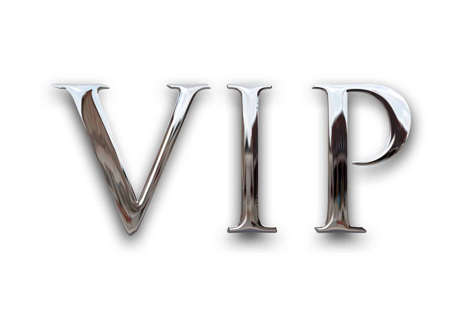 vip word image silver white